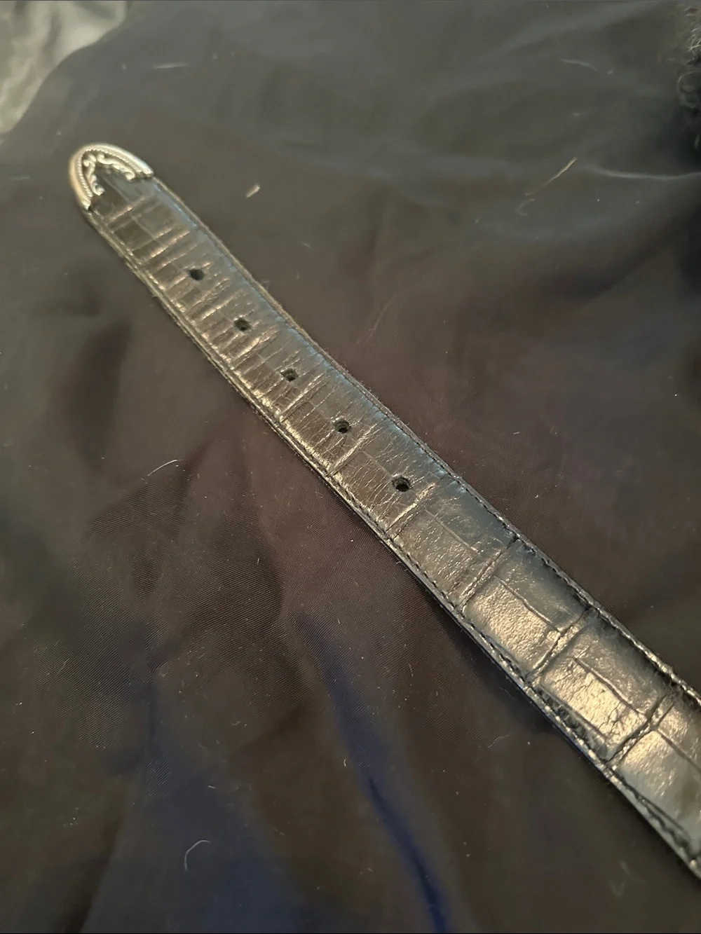 Brighton black or brown Croc-Embossed Leather Western Belt- reversible 36”